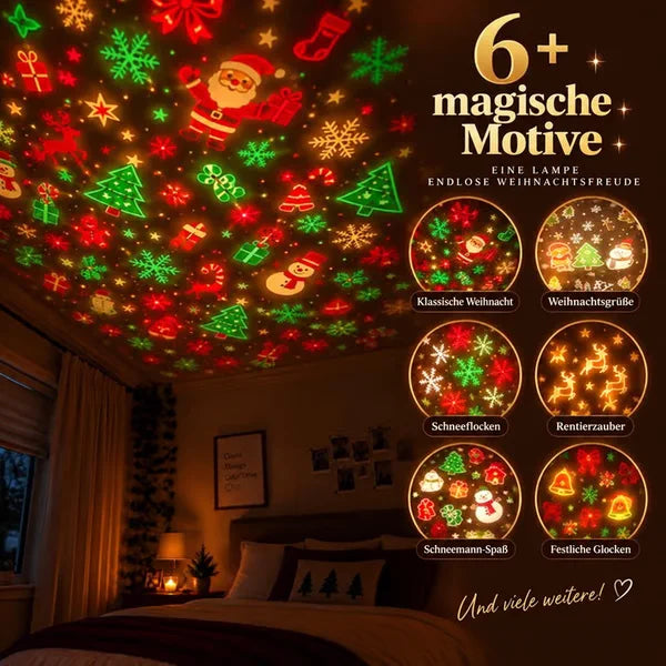 👑🎄 NUR HEUTE 50 % RABATT – LED-Weihnachtsprojektor | Festliche Lichtprojektionen für drinnen & draußen ✨