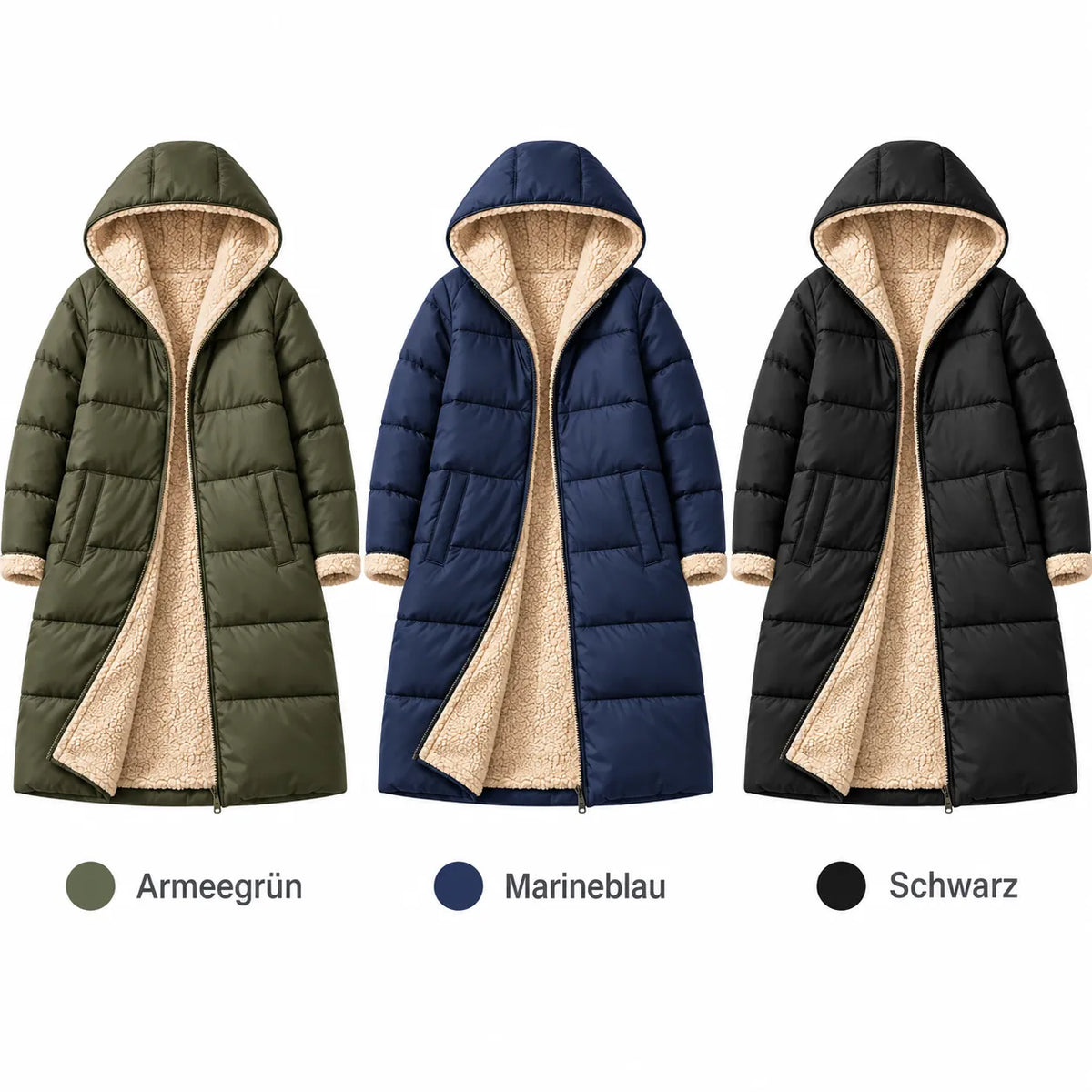 👑 Bestseller – Über 20.000 verkauft 🔥 Wendbare, wattierte Slim-Fit-Mantel mit Kapuze 🚀 Kostenloser Versand