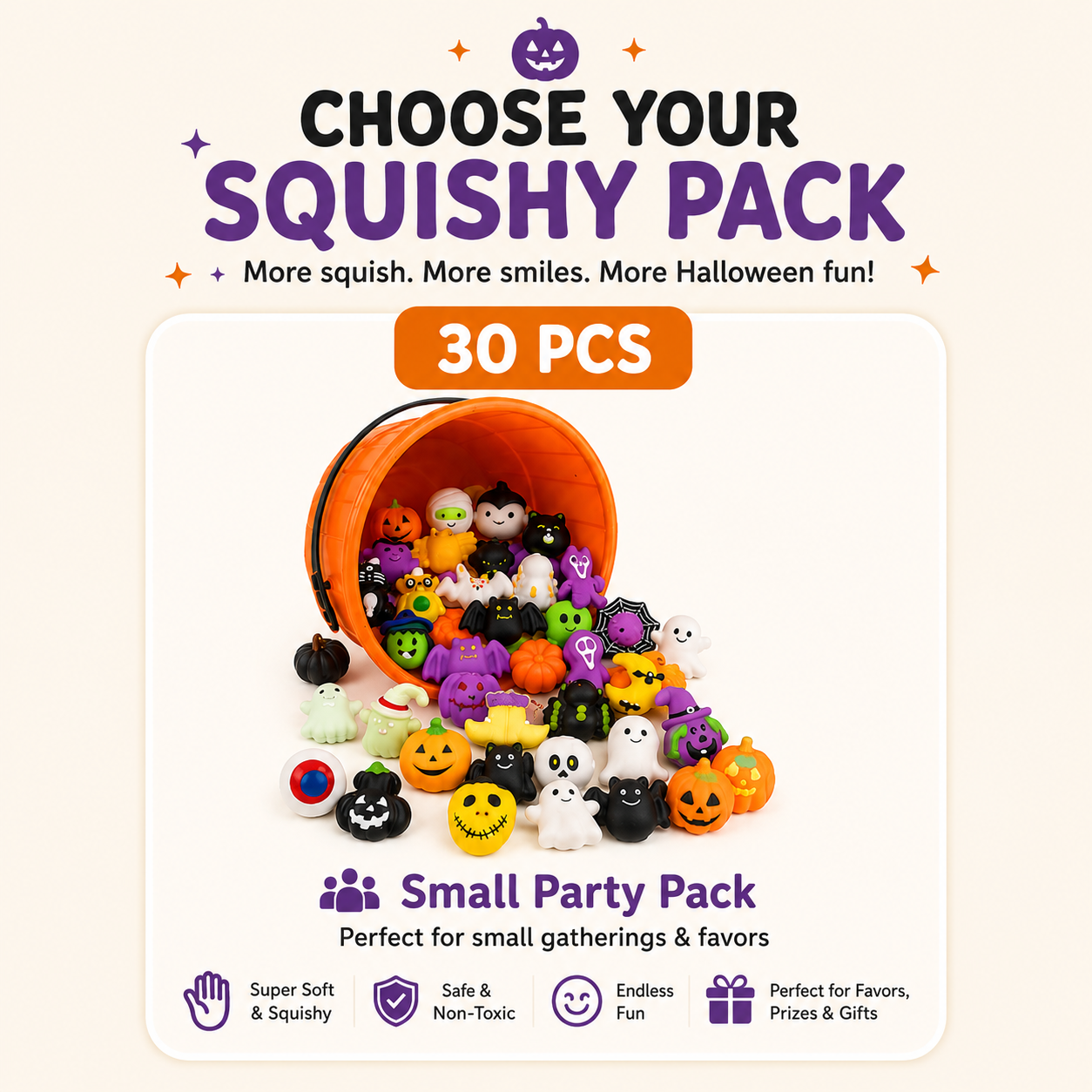 30 Pieces Halloween squishy pack