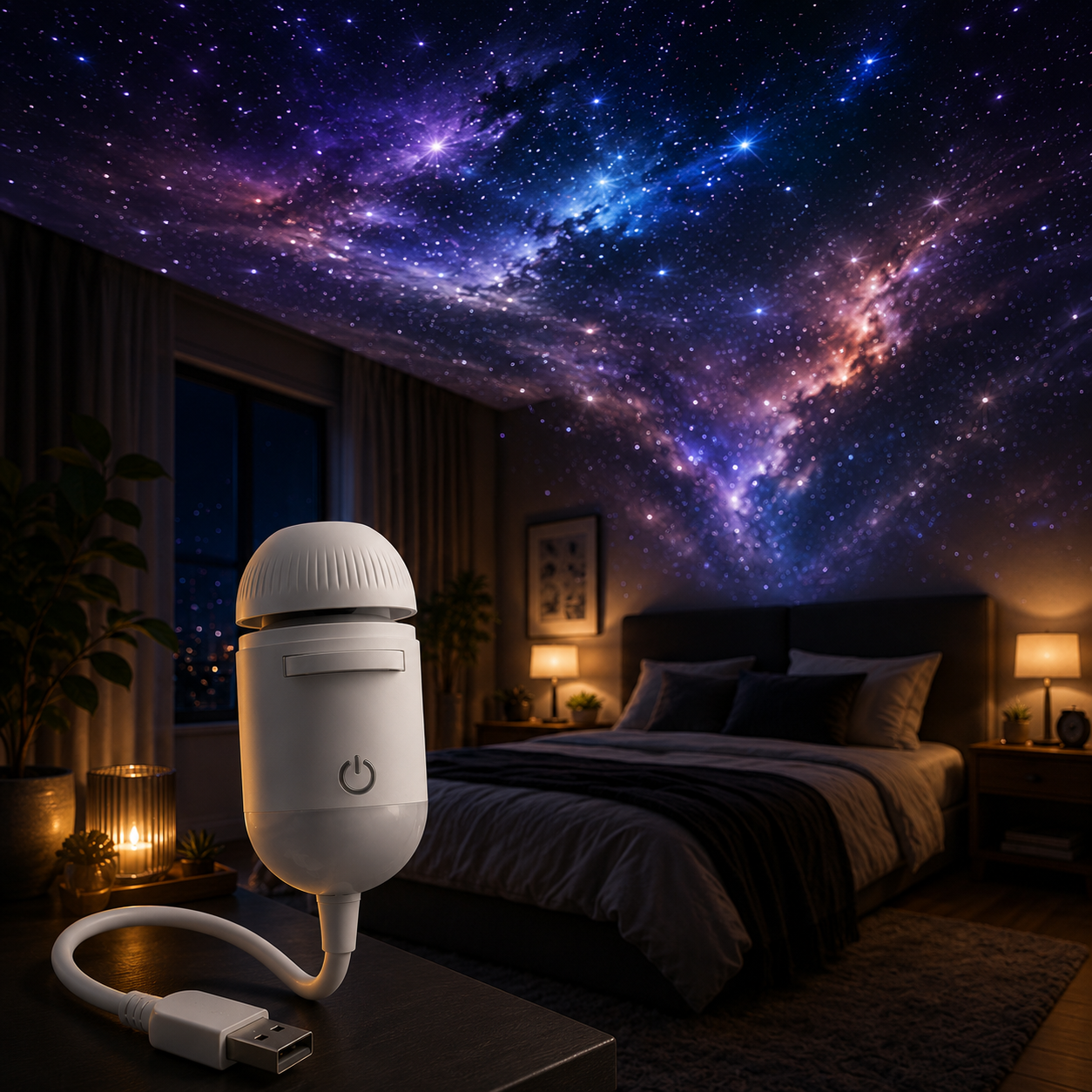 USB star projector night light product view 1