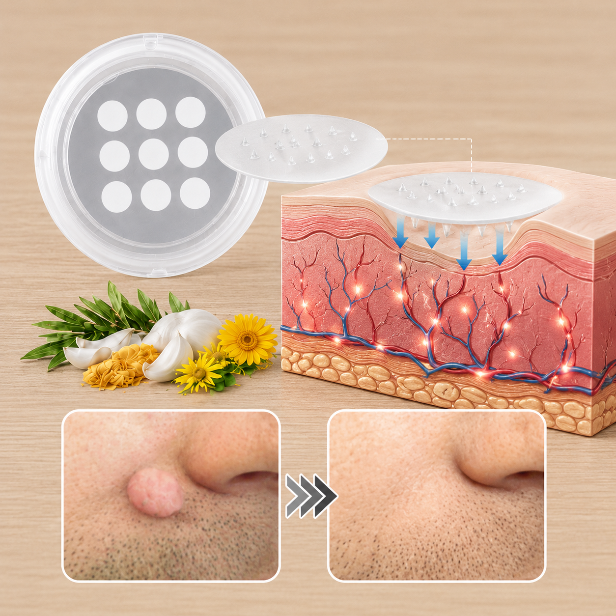 🔥 Curalona®2-in-1 Microneedle & Hydrocolloid Patch🔥| Removes Raised Moles, Acne, Flat Warts & Skin Tags | Helps Improve Wrinkles, Scars & Blemishes | Invisible Patches for Face & Body