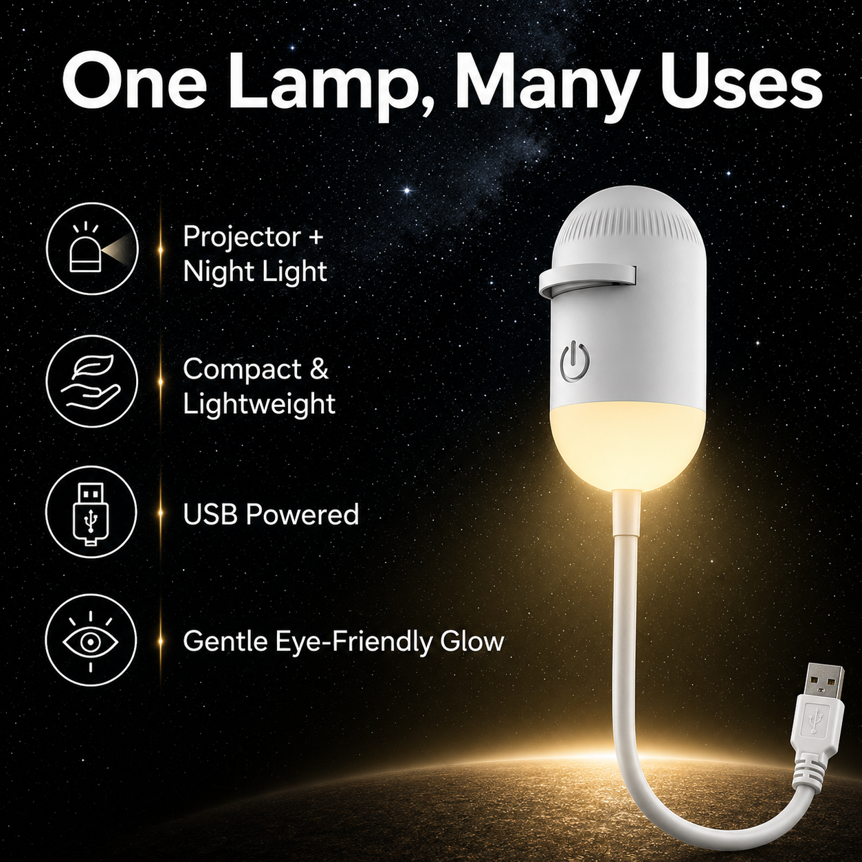USB star projector night light product view 2