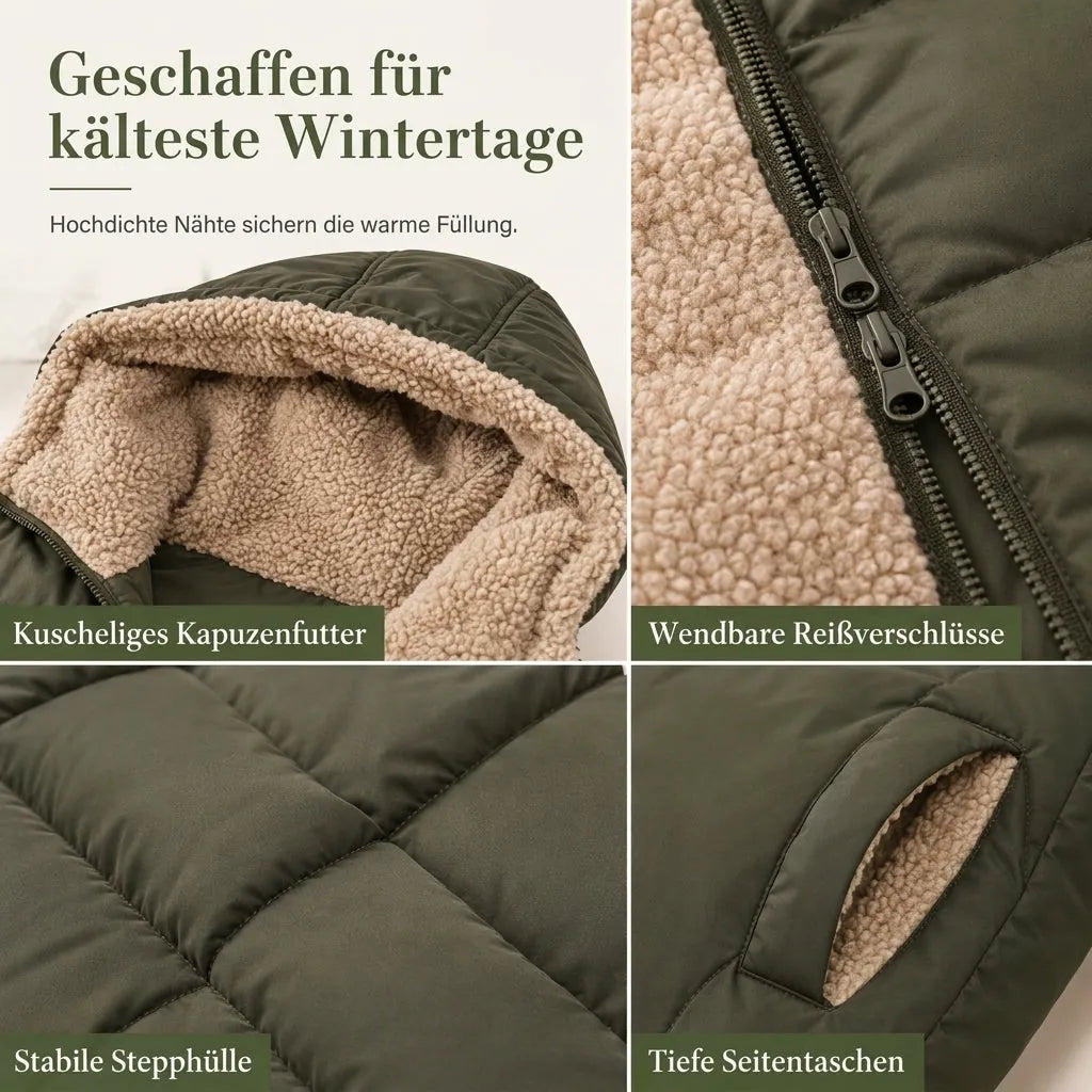 👑 Bestseller – Über 20.000 verkauft 🔥 Wendbare, wattierte Slim-Fit-Mantel mit Kapuze 🚀 Kostenloser Versand