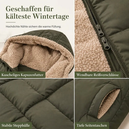👑 Bestseller – Über 20.000 verkauft 🔥 Wendbare, wattierte Slim-Fit-Mantel mit Kapuze 🚀 Kostenloser Versand