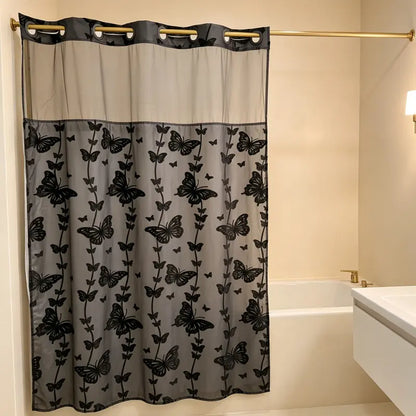 Butterfly shower curtain in Black