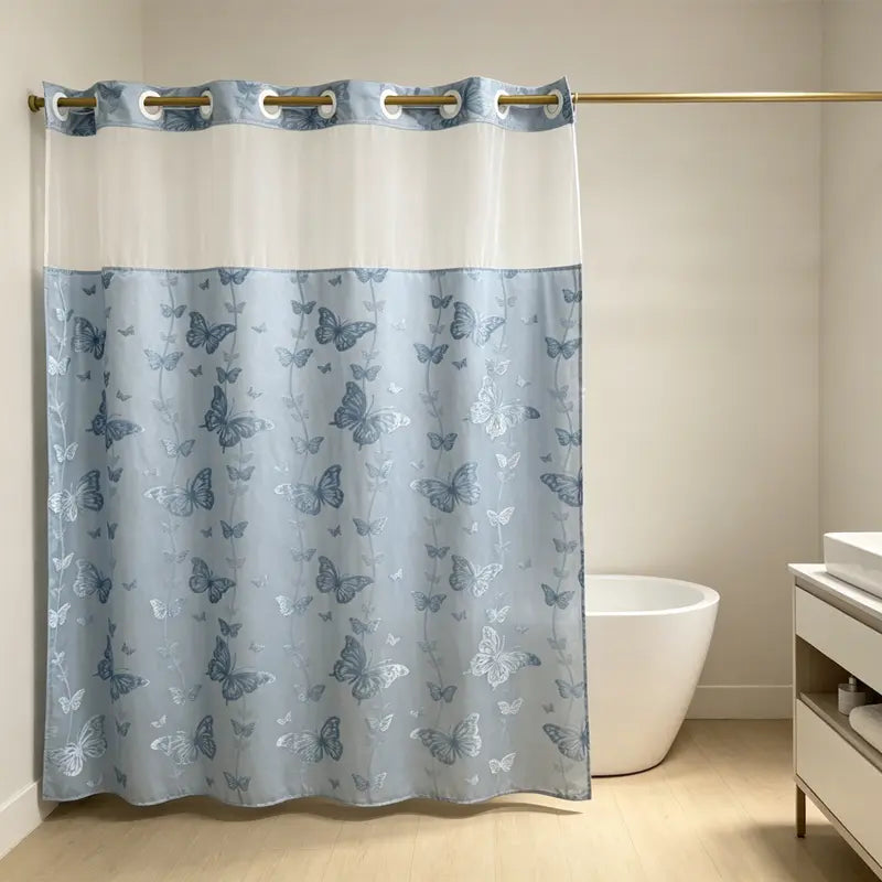 Butterfly shower curtain in Blue