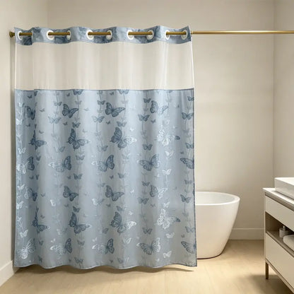 Butterfly shower curtain in Blue
