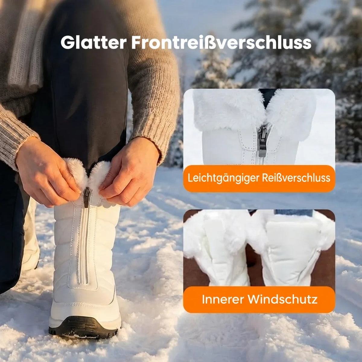 👑🔥 WINTER-HIT 2026 – 50 % RABATT | Warme, rutschfeste Damen-Schneestiefel mit Reißverschluss ❄️
