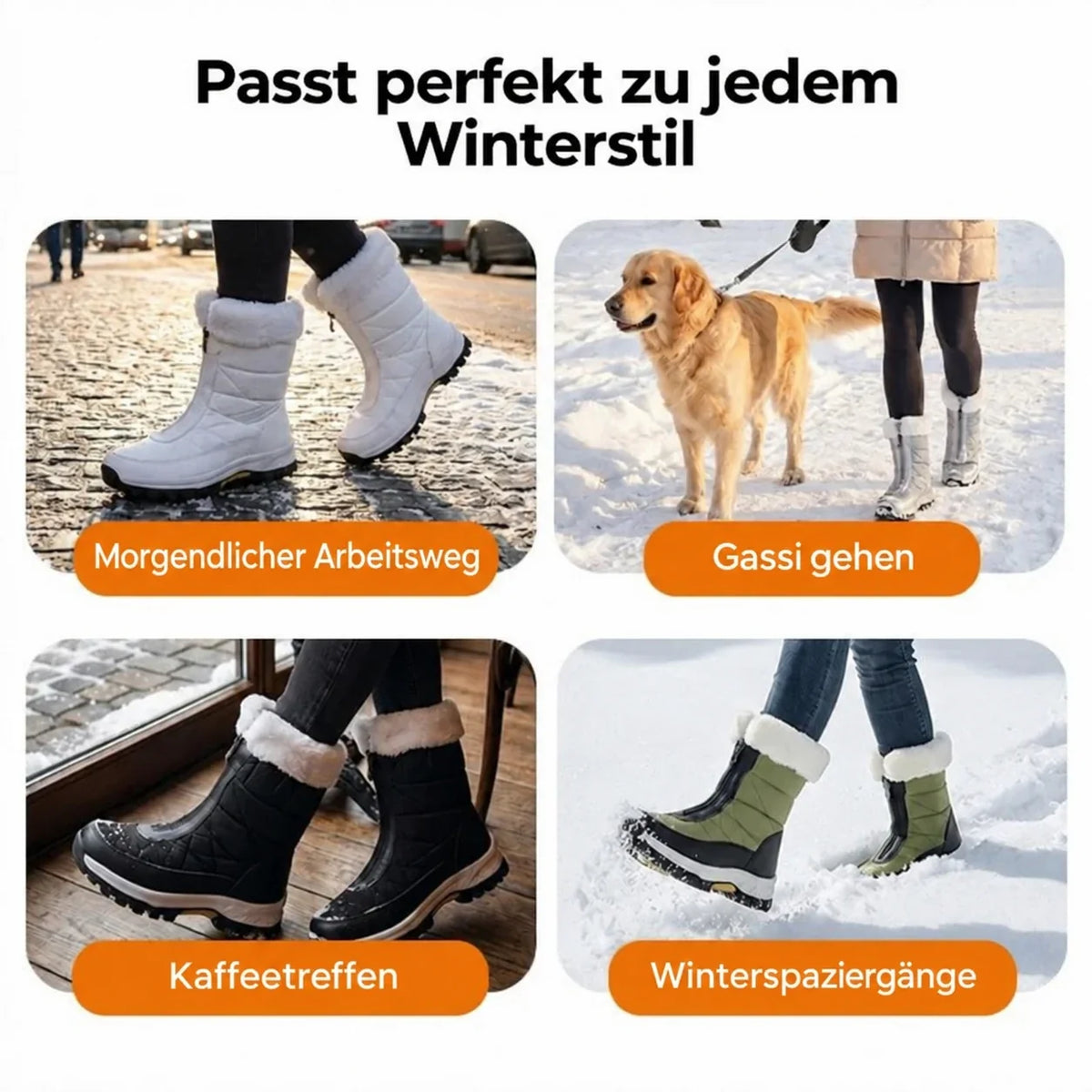 👑🔥 WINTER-HIT 2026 – 50 % RABATT | Warme, rutschfeste Damen-Schneestiefel mit Reißverschluss ❄️