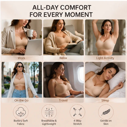 Wire-free jelly support bra for work, rest, travel and everyday wear