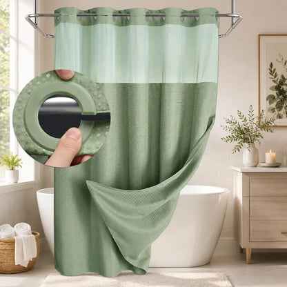 No-hook shower curtain product view 1