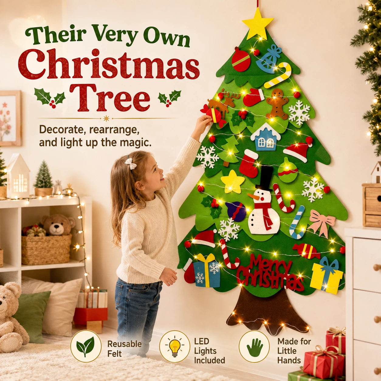 Kids felt Christmas tree product view 1