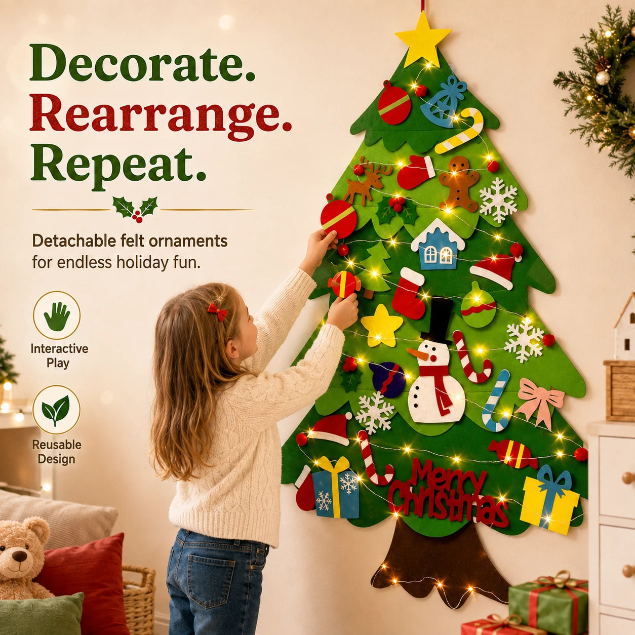 Kids felt Christmas tree product view 3