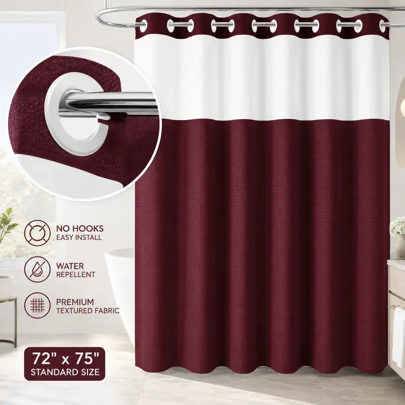 No-hook shower curtain product view 4