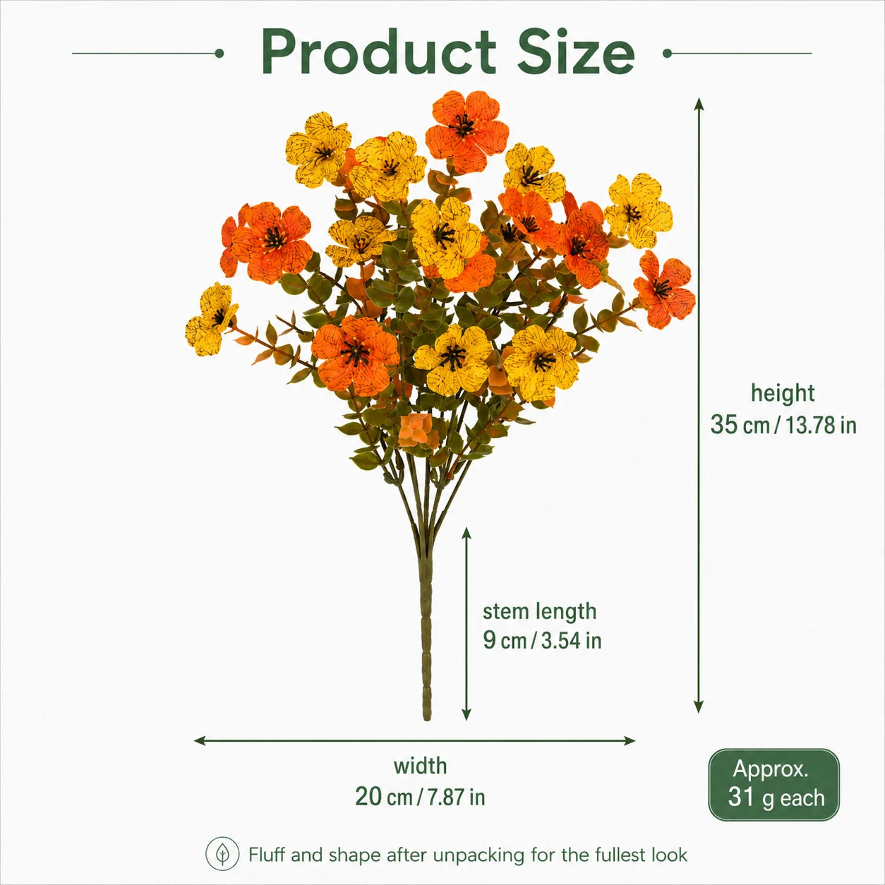 Seasonal faux flowers for porch and table decor