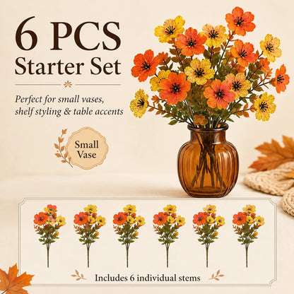 6-piece autumn faux flower starter set