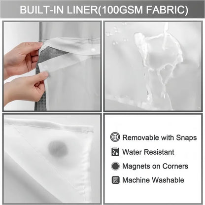 No-hook shower curtain product view 8