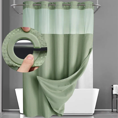 No-hook shower curtain in Green