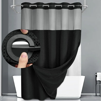 No-hook shower curtain in Black