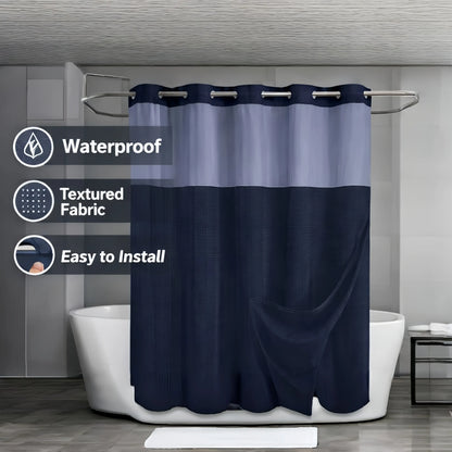 No-hook shower curtain in Navy