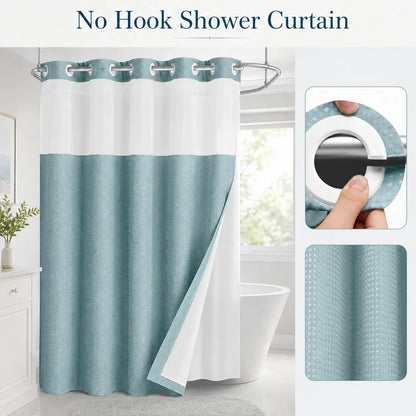 No-hook shower curtain in Teal