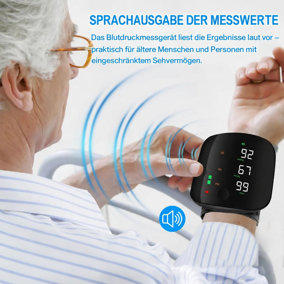 Sprachausgabe der Blutdruckmesswerte