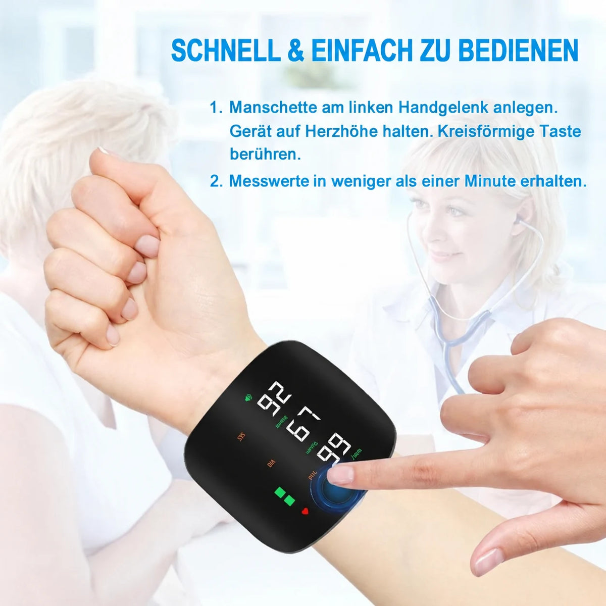 Anleitung zur Messung am Handgelenk