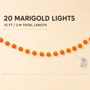 20 marigold lights on a 10-foot battery-operated garland