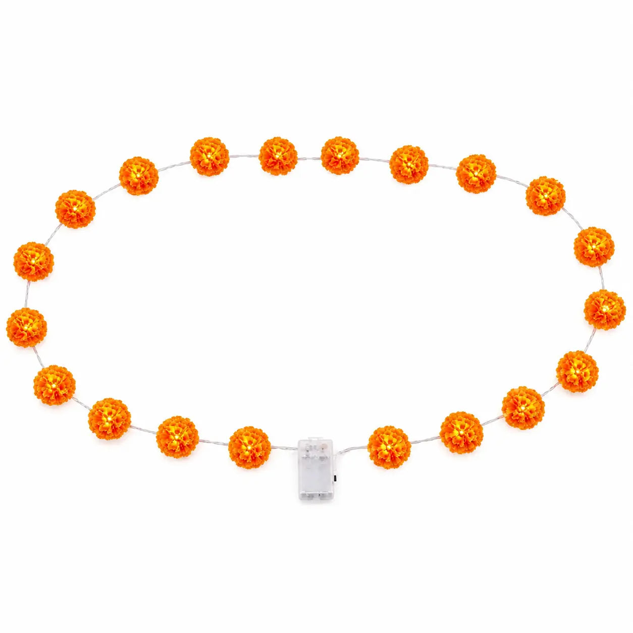 20-light orange marigold string light garland with battery box