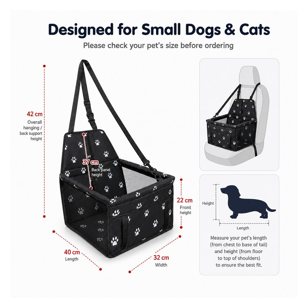 Foldable small pet car booster seat main image 3