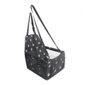 White background black paw print pet car booster seat