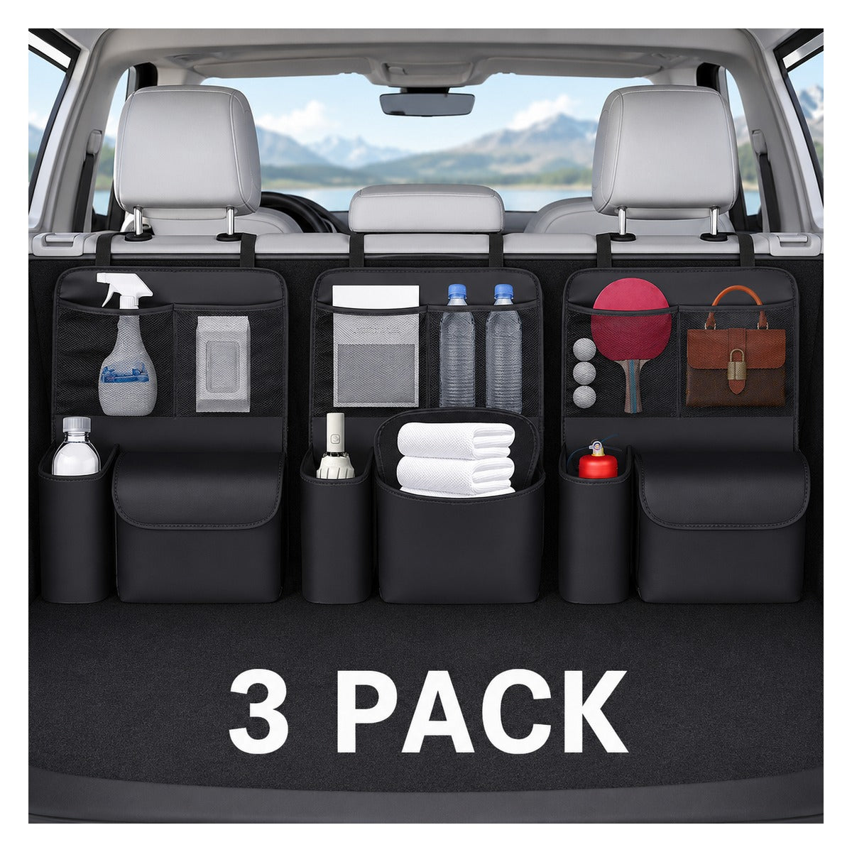 Hanging trunk organizer 3 pack