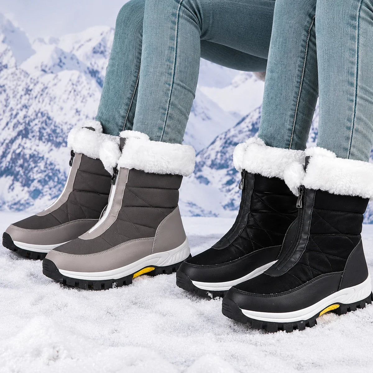 👑🔥 WINTER-HIT 2026 – 50 % RABATT | Warme, rutschfeste Damen-Schneestiefel mit Reißverschluss ❄️