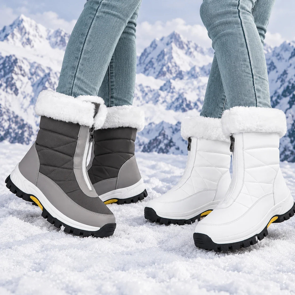 👑🔥 WINTER-HIT 2026 – 50 % RABATT | Warme, rutschfeste Damen-Schneestiefel mit Reißverschluss ❄️
