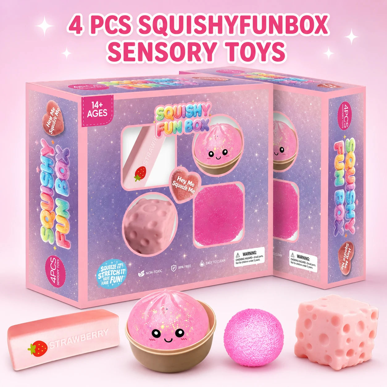 4 PCS squishy fun box sensory toys