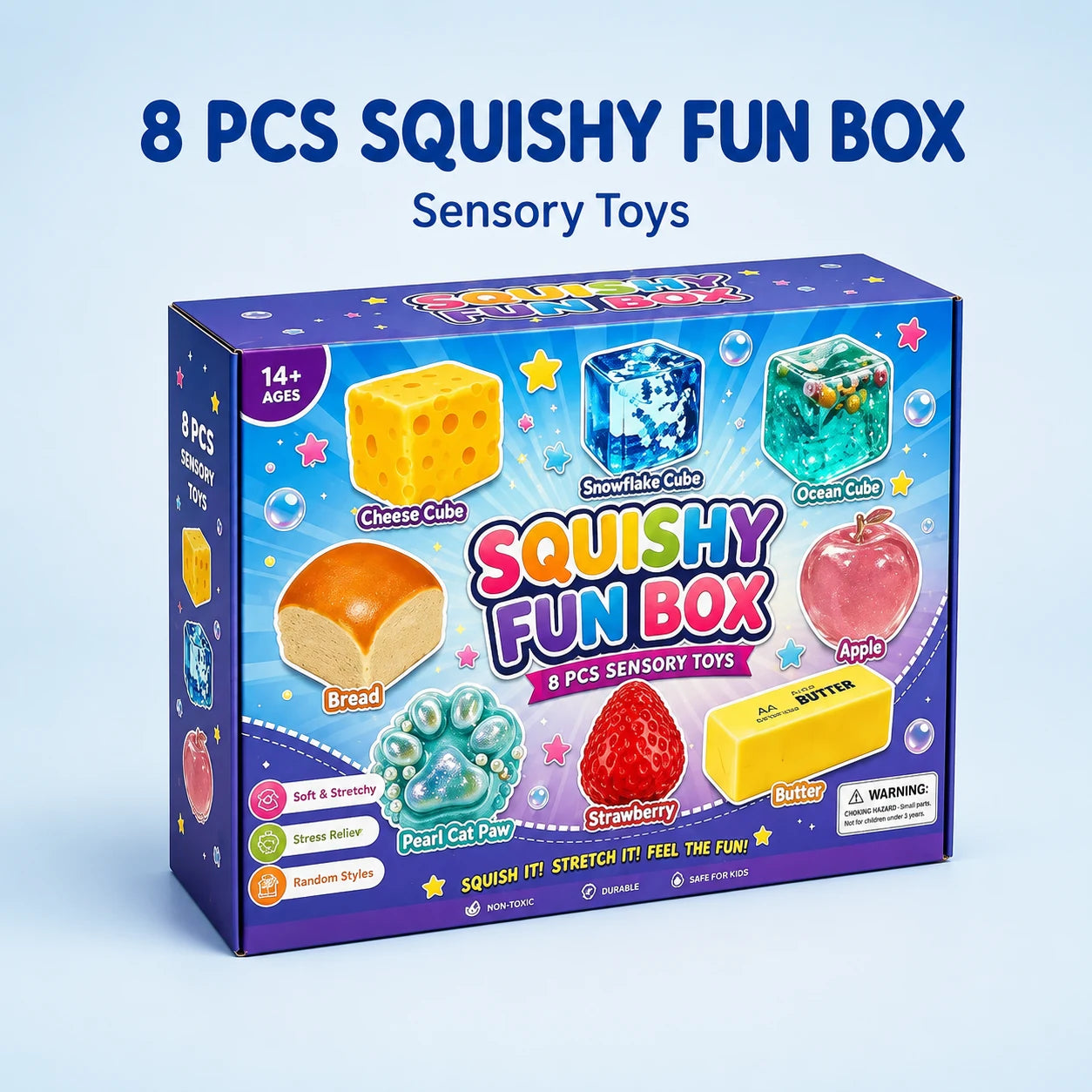 8 PCS squishy fun box sensory toys