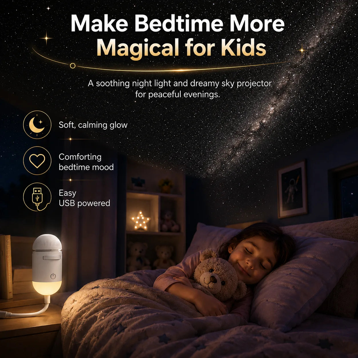 Plug in and project a starry room