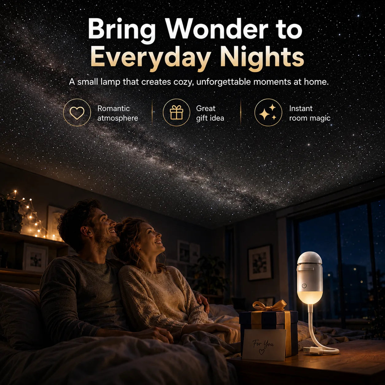 Gift-ready USB galaxy projector set
